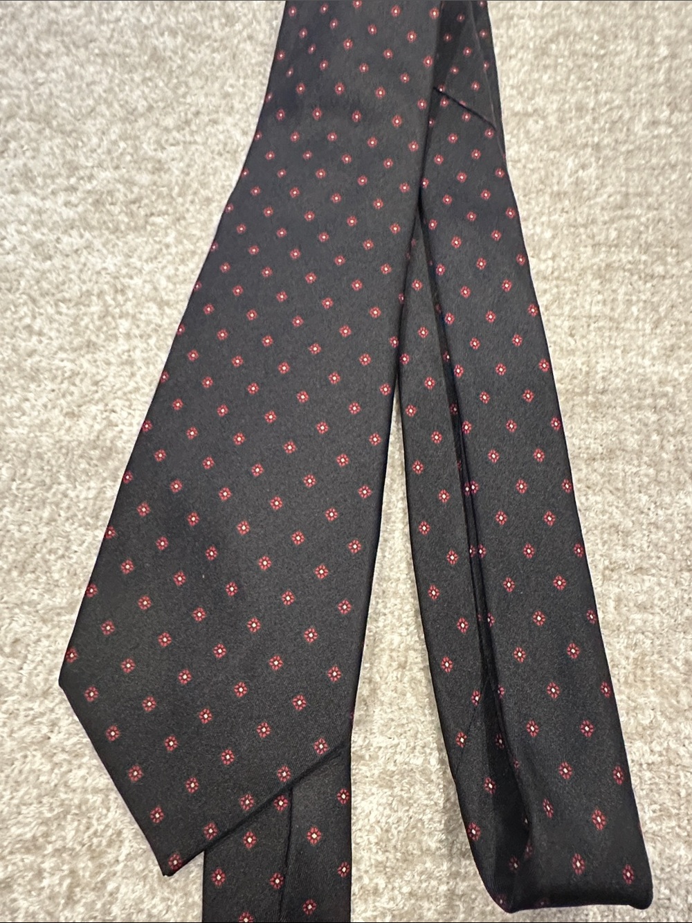 Paco Rabanne Black Tie with Red Microdot Pattern
